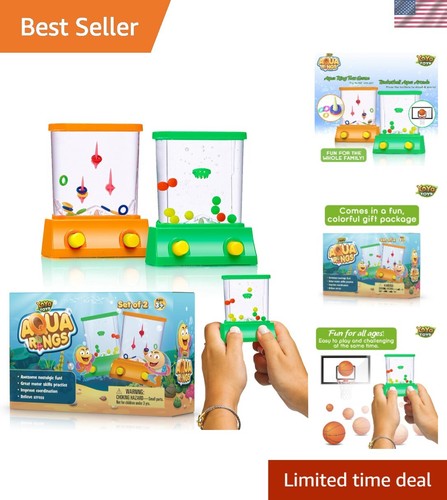 Classic Handheld Water Game Set - Ring Toss & Basketball for Stress Relief Fun