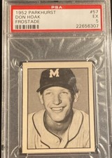 1952 Parkhurst Baseball #57 Frostade DON HOAK PSA 5 EX Montreal Royals Pirates