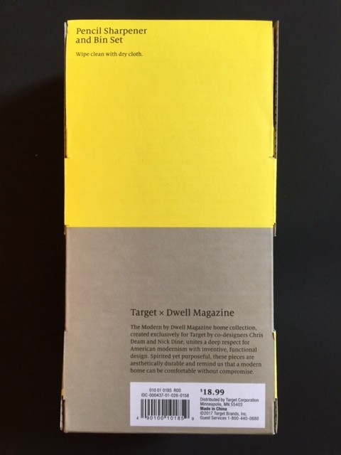 Modern Office Desk Organizer Pencil Sharpener and Bin By Dwell Magazine NEW!