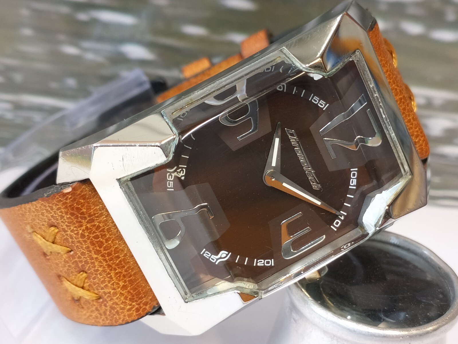 CHRONOTECH QUARTZ BROWN DIAL 6024M ITALY MEN'S FULL WORKING VINTAGE ...