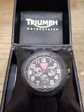 Mens Triumph Motorcycle Watch Cal VX3J Black ...