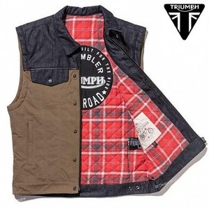 Vest Summer Sleeveless Motor Cycle Brown/Red TRIUMPH Bonneville Vest (XL) | eBay