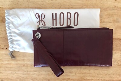 NWT Women s Hobo Leather Wristlet Clutch Purse, Vida, Merlot