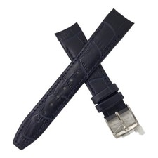 Jacques Lemans 11571 / 18mm Blue genuine leather watch strap with silver buckle