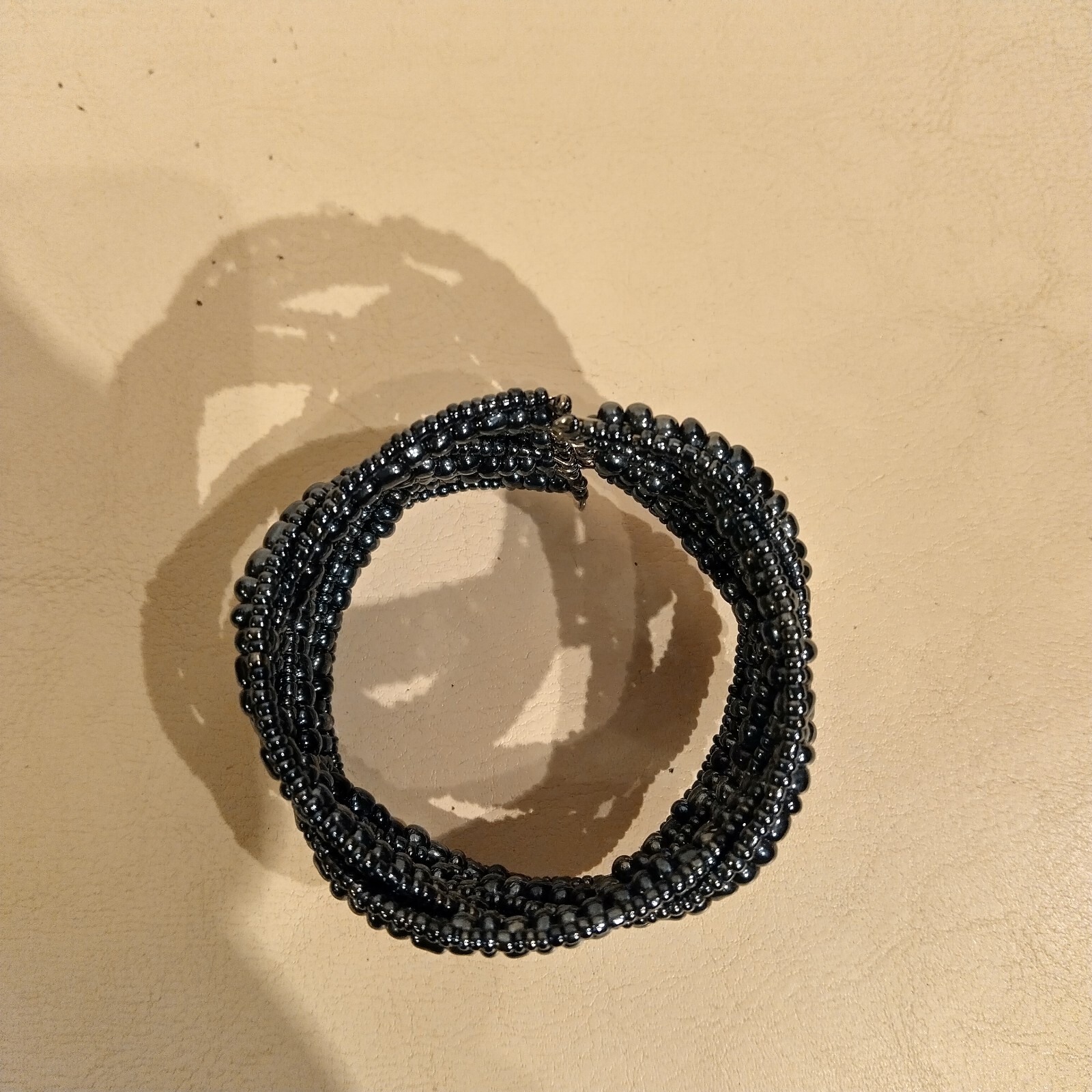 2" Wide Hematite/Dark Gray Statement Braided Seed… - image 6