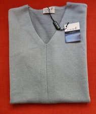 COMO SPORT Womans vee neck, light blue vest made in Italy M NWT