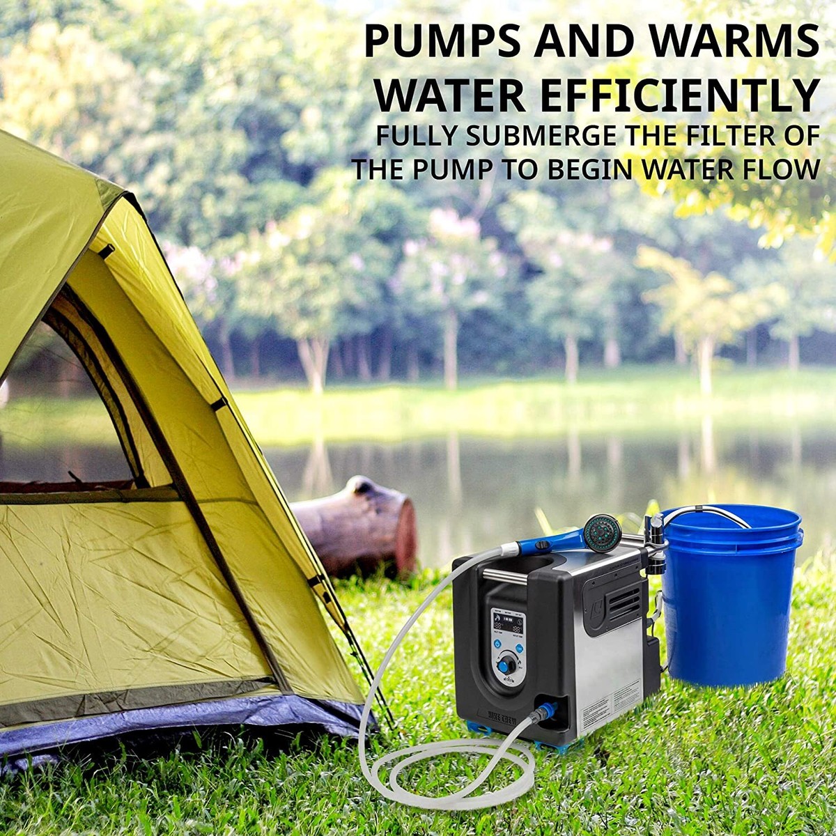 Hike Crew Portable Propane Water Heater u0026 Shower Pump w/Built-in Battery  843812150217 | eBay