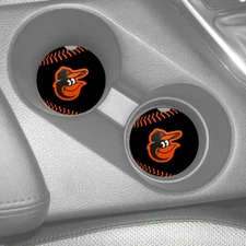 BALTIMORE ORIOLES RUBBER CAR COASTERS SET (2)