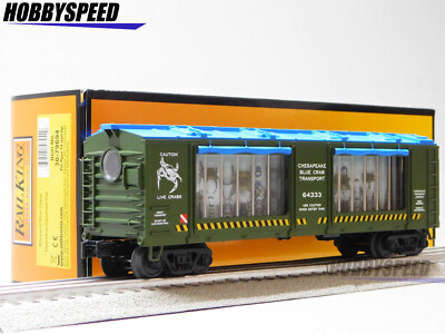 MTH RAILKING MARYLAND BLUE CRABS OPERATING AQUARIUM CAR O GAUGE 30-79694 NEW
