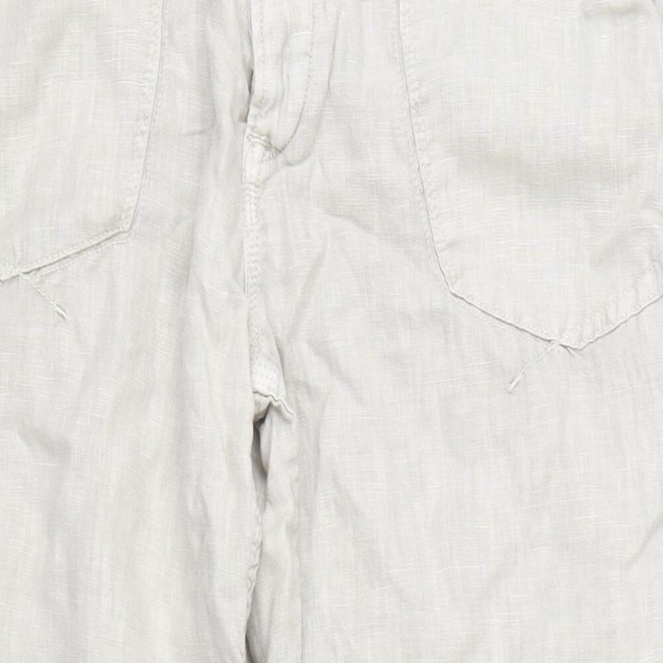 NEXT Mens Beige Linen Trousers Size W36 L30 in Regular Zip eBay