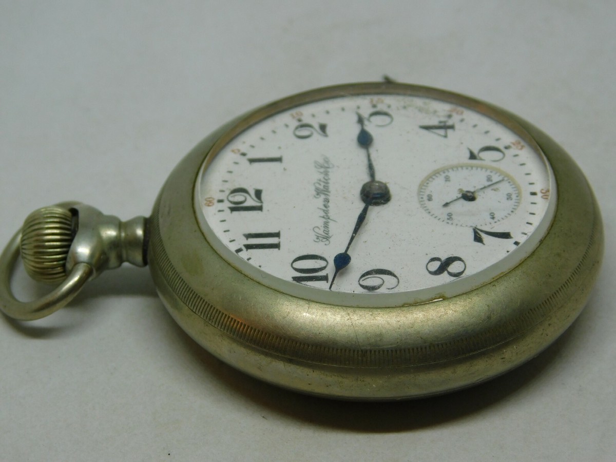 腕時計 Hampden Watch Co. Hampden Watch Co. Wind-up Analog Men's Pocket Watch For Repairs | eBay