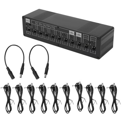 Guitar Effect Pedal Power Supply Portable 10 Output Channels DC 9V/12V/18V K XFE