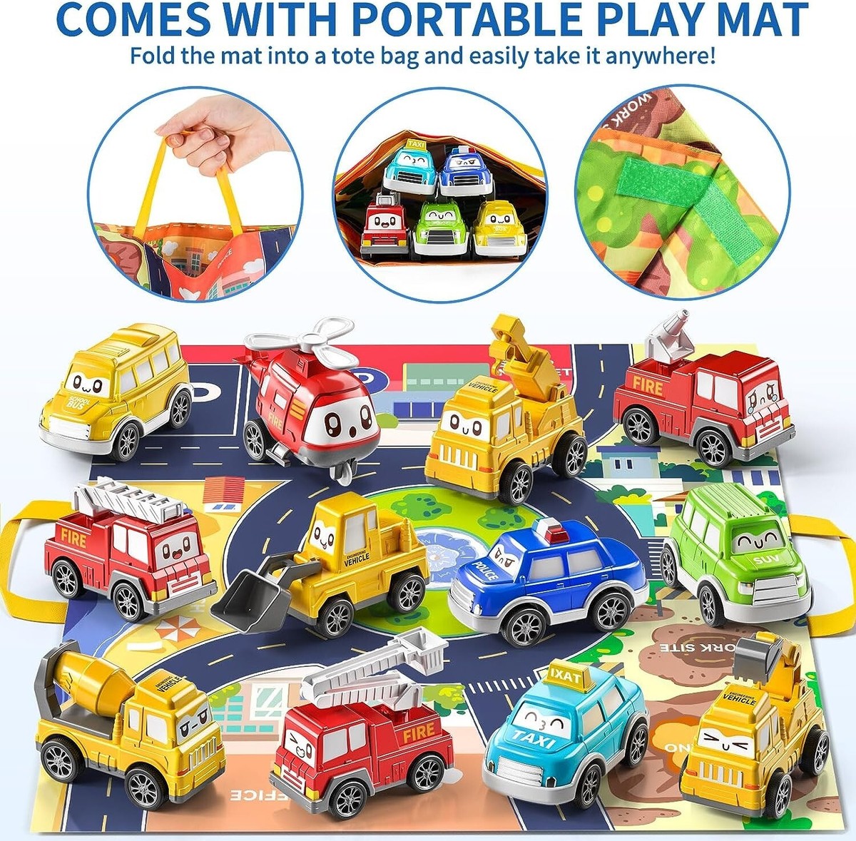 Toddler Pull Back Car Toys for Year Old Boy Girl, 12 Pieces