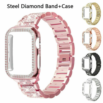 Bling Watch Strap for Apple Watch Band Series 6 5 4 3 2 SE 40 44mm 42 38mm Case