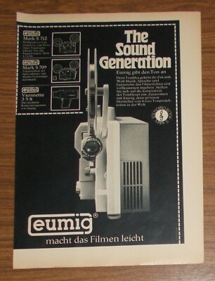 Rare Advertising Vintage EUMIG MARK S 712 Super 8 Sound Film Projector #4 1970