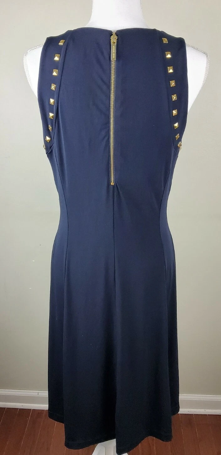 Abito donna Michael Kors senza maniche con borchie colore navy taglia L