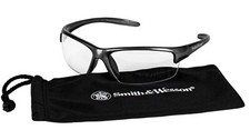 Smith  Wesson 21296 Safety Glasses Wraparound Clear Polycarbonate Lens Gunmetal