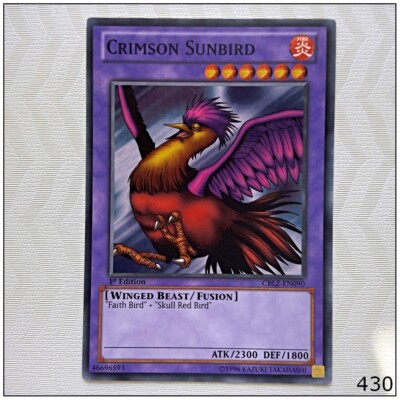 Crimson Sunbird - CBLZ-EN090 - Common 1st Edition Yugioh | eBay Crimson Sunbird - CBLZ-EN090 - Common 1st Edition Yugioh | eBay