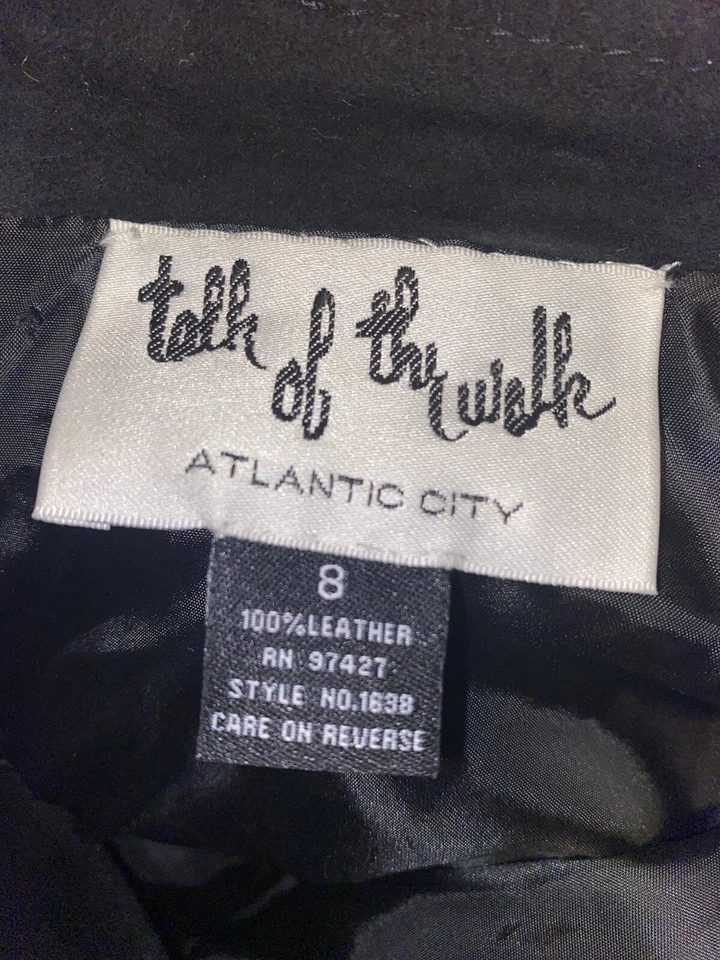 Falda de cuero TALK OF THE WALK Atlantic City negra con dobladillo crudo talla 8 Foto 3 de 3