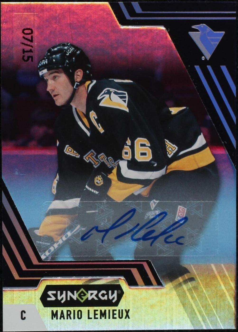 2020-21 Upper Deck Synergy - Legend Auto Mario Lemieux #70 Purple
