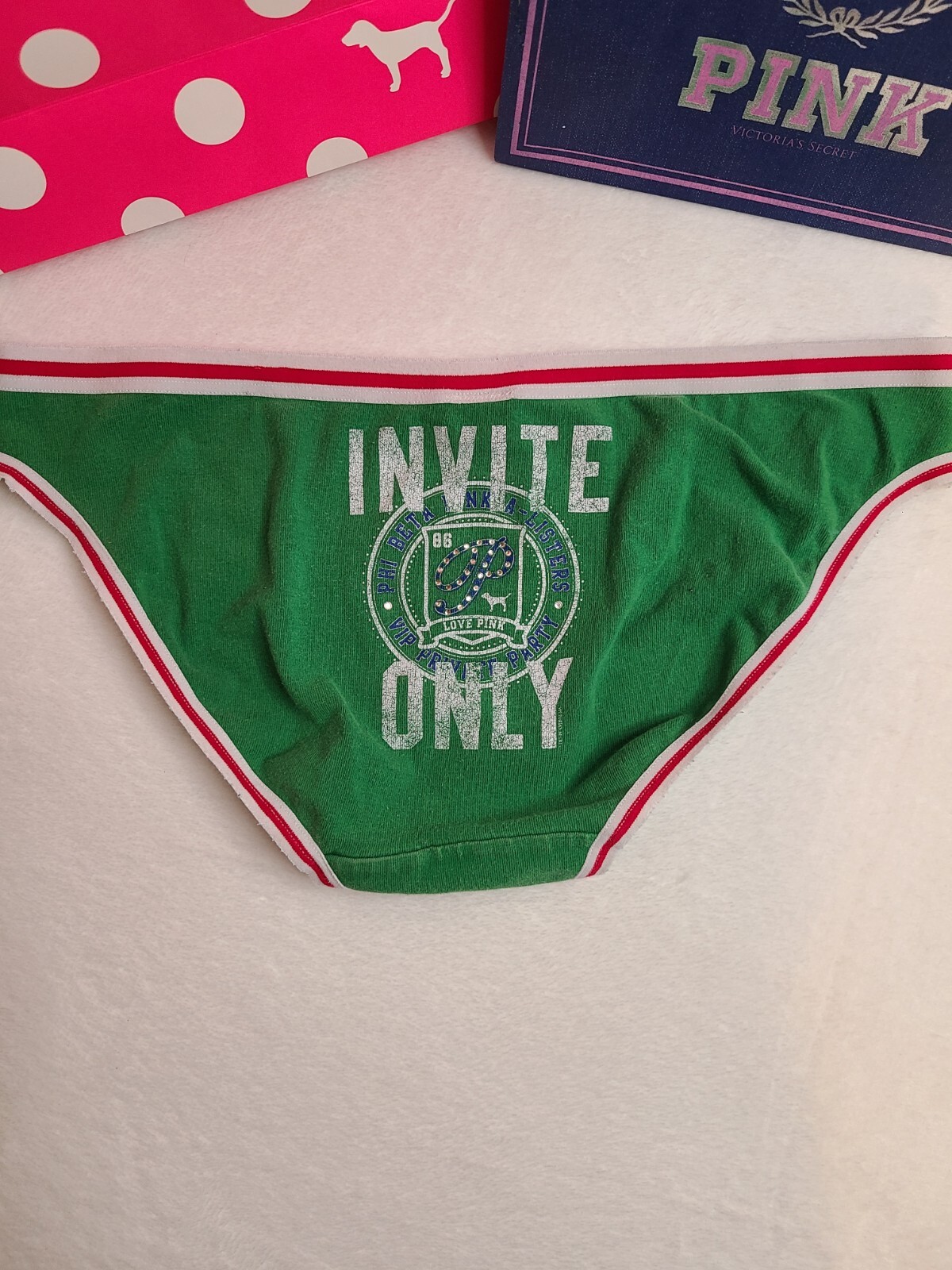 Rare VTG Y2K VS PINK Cotton Graphic Bikini Panty Size… - Gem