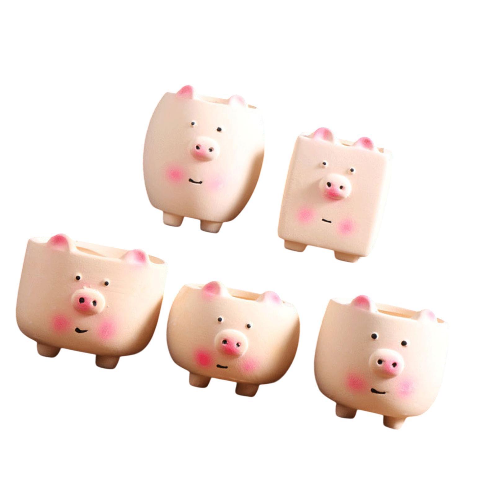 5x Succulent Plant Pots Planters Home Decor Flowerpot for Patio Home Yard