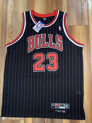 Nike Authentic NBA Michael Jordan Bulls Pinstripe NBA Jersey Black