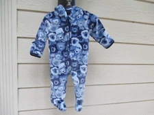 Boys infant Blue fleece Hooded Bunting 0-3M outerwear lions in pattern Mick Mack