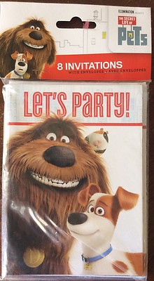 Secret Life Of Pets Birthday Banner Secret Life Of Pets Party Invitations -  5.5" X 4", 8 Pcs Character Birthday Banner The Secret Life of Pets Party Invitations [8 per Pack]