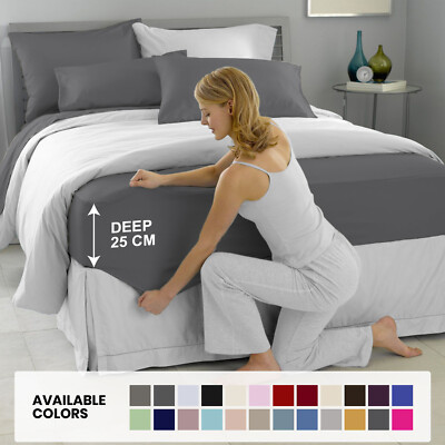 Extra Deep Elastic Fitted Sheet Bed Sheets For Mattress Single Double King Size Extra Deep Elastic Fitted Sheet Bed, What Size Is King Bed Sheets