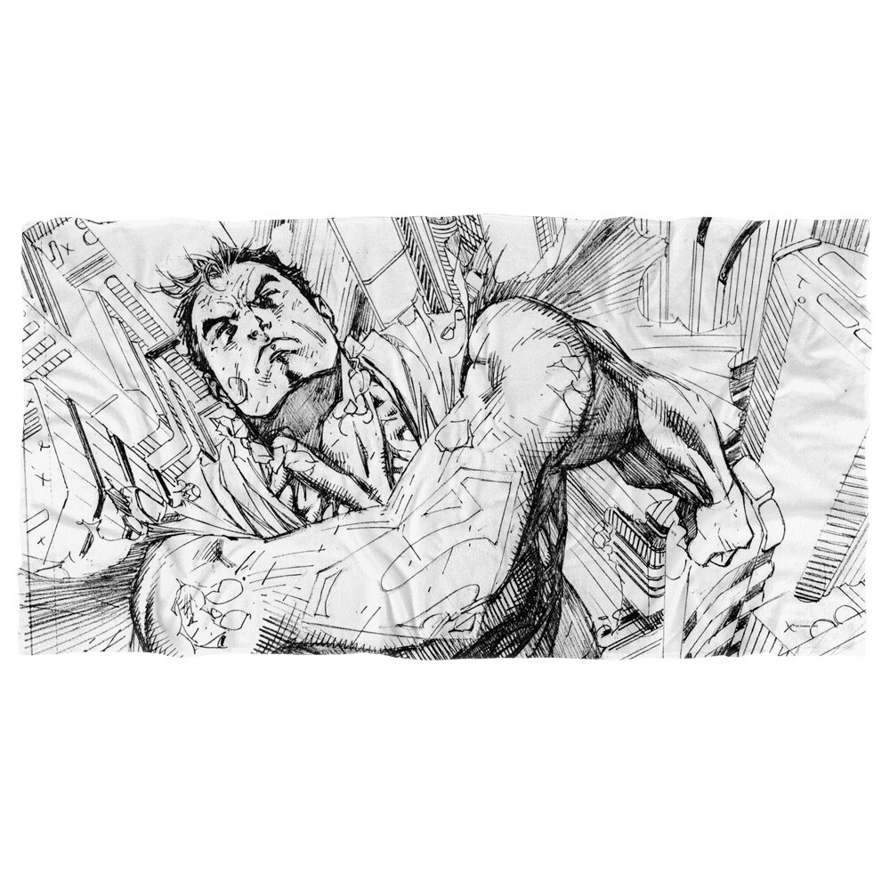 Superman Officially Licensed 30x60 Beach Towel with Pencils Design-image