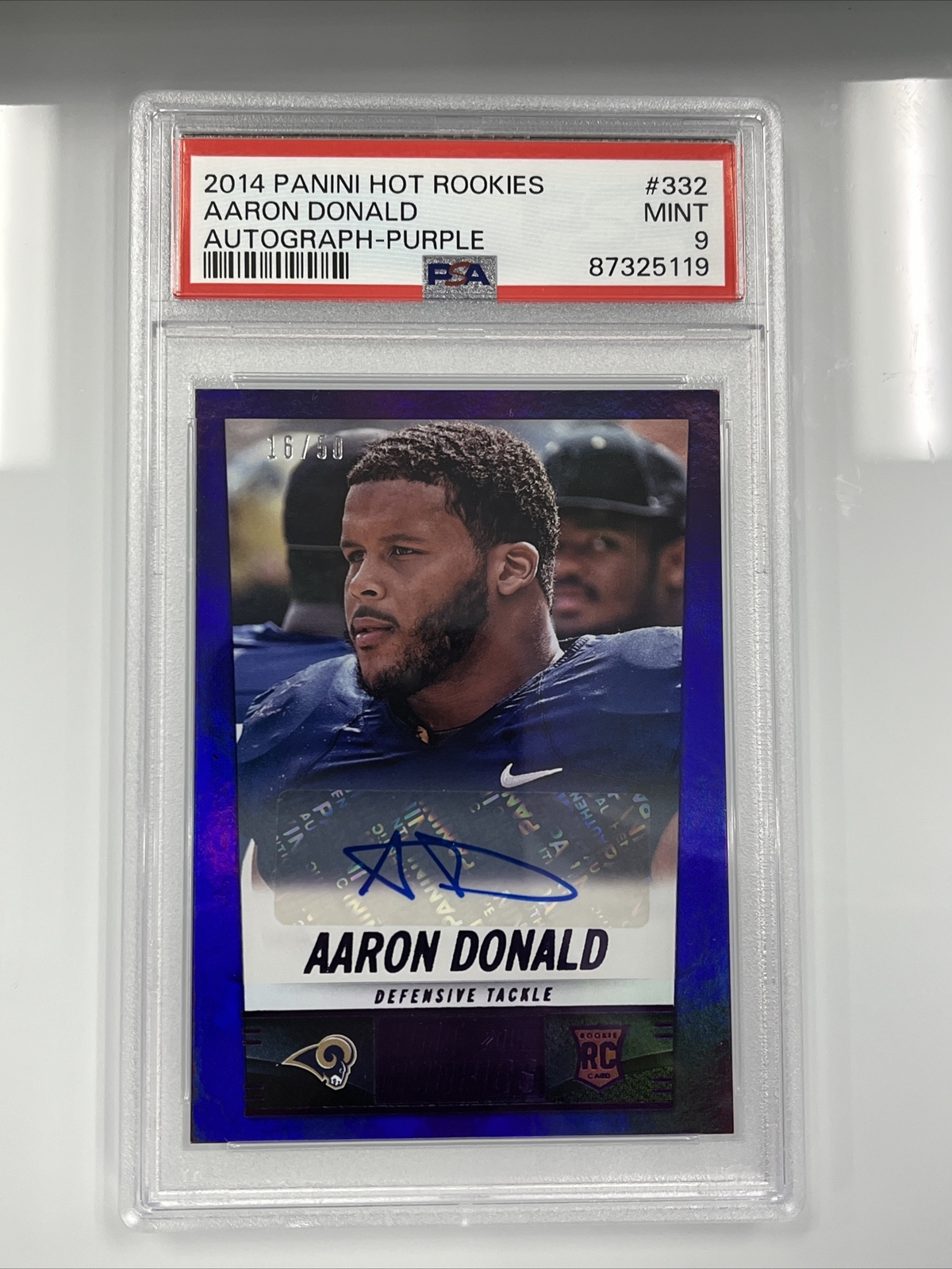 Aaron Donald Panini Hot Rookies #332 Autograph-Purple