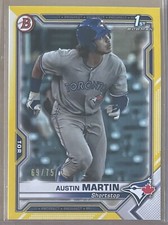 2021 Bowman AUSTIN MARTIN Yellow Paper Parallel 69/75 BP-87 Blue Jays