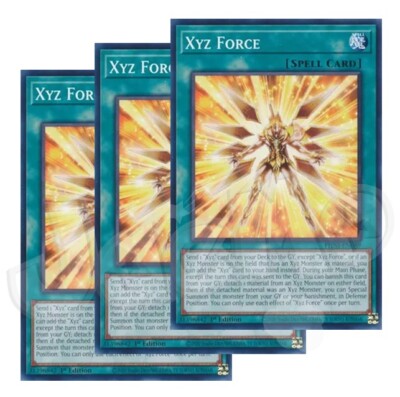 Yugioh - XYZ Force x 3 PHNI - 1st Edition NM - Free Holographic Card