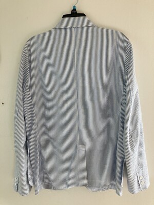 Woolrich Woolen Mills Jacket Blazer Small Mens blue stripes. | eBay