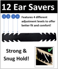 Face Mask Ear Saver Strap Mask Strap Extender (12 Pack) - Ships Fast from USA!