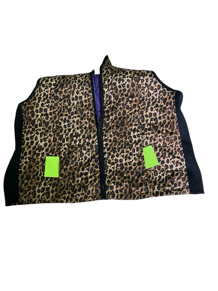 Chaleco acolchado acolchado con estampado de leopardo Lauren Ralph Lauren para mujer talla: 3X Foto 4 de 4