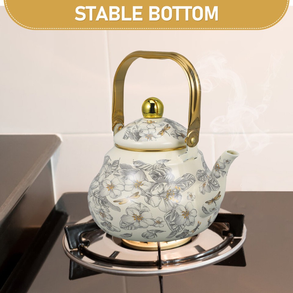 Enamel Pot Retro Kettle Tea Kettles Stovetop Porcelain Enameled