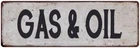 GAS & OIL Vintage Look Rustic Metal Sign Chic Retro 106180035053
