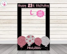 Balloon Birthday Photo Booth Frame - PERSONALIZED PRINTED & SHIPPED