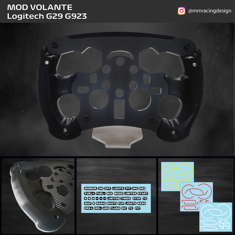 MOD UPGRADE CORONA F1 VOLANTE LOGITECH G29 G923 XBOX PS4 - GT SPORT - Immagine 3 di 4