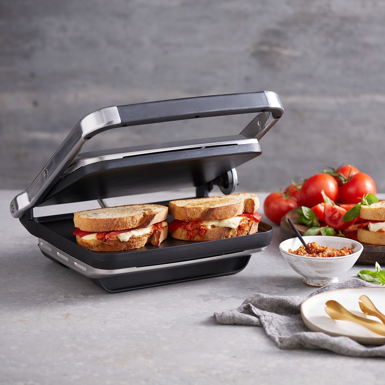 sunbeam gr8450b café press brushed sandwich press