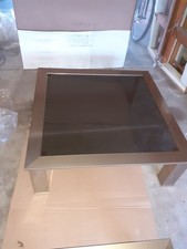 vendo coppia di tavolini da salotto vintage anni 70 in ottone e cristallo fume'