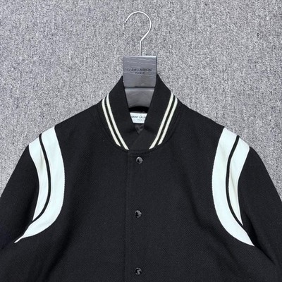 SAINT LAURENT BLACK WOOL TEDDY JACKET Size 50 / USED / WITH TAGS