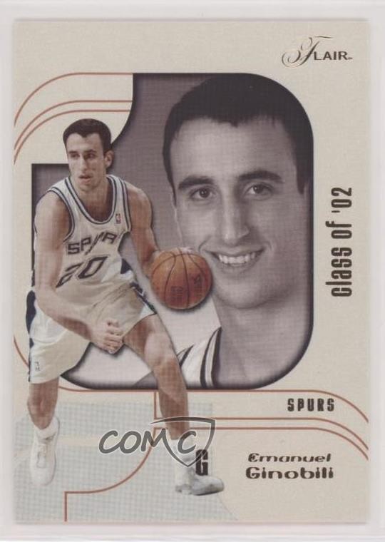 2002 Flair Class of '02 1144/1750 Manu Ginobili Emanuel #119 Rookie RC HOF h8k