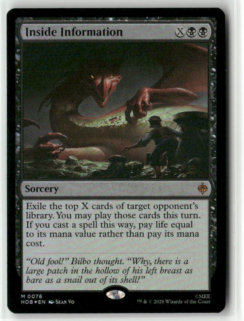 Inside Information 76 Mythic The Hobbit Magic: The Gathering Foil Near Mint