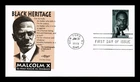DR JIM STAMPS US COVER MALCOLM X BLACK HERITAGE FIRST DAY ISSUE ARTMASTER