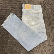 Vintage Levi's 503 Men's 36x29 Orange Tab Jeans USA Made Light Wash Distressed
