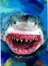 Great White Shark 2019 Authentic Artist Signed Limited Edition Card 43 of 50