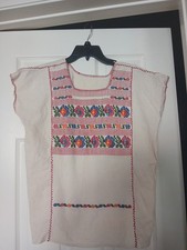 Mexican Boho Embroidered Multicolor Tunic M/L
